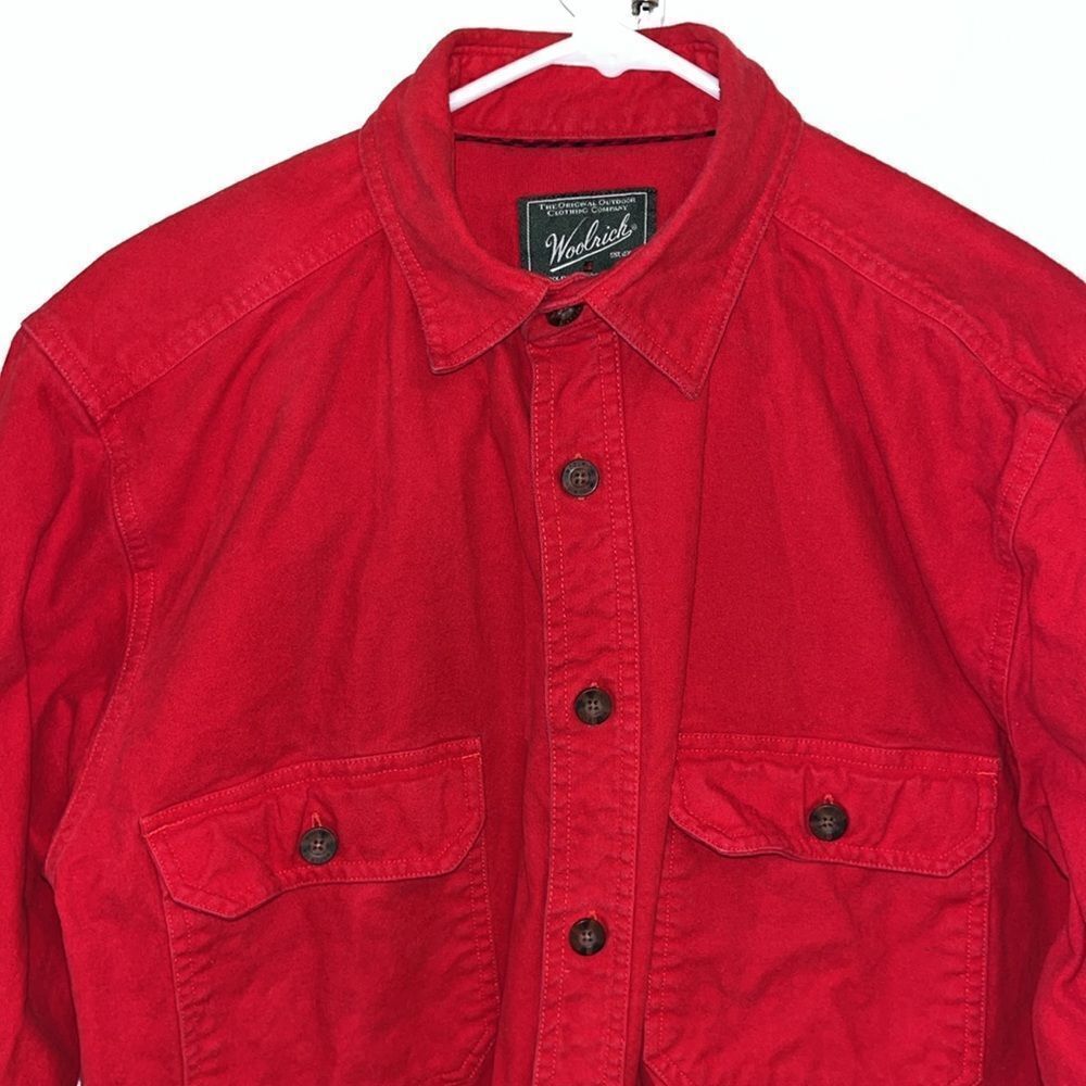 Sunday Red Woolrich retro trail hiking work heavy Chamois cotton Double LS Shirt